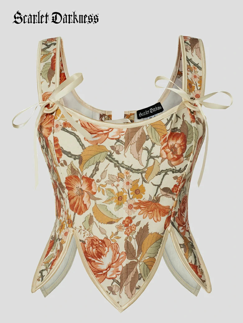 Corset Satin Lacets Dos Réglable Corset Renaissance Femme SCARLET