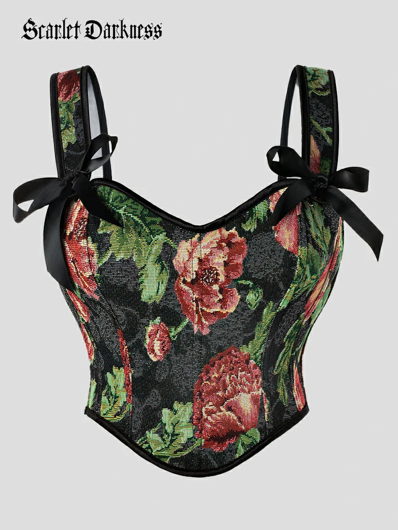 Scarlet Darkness Women Boned Curved Hem Corset Body Shape Vest