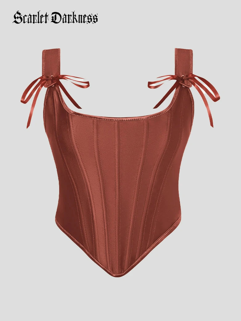 Scarlet Darkness Women U-Neck 14 Bones Top Bustier Body Shape