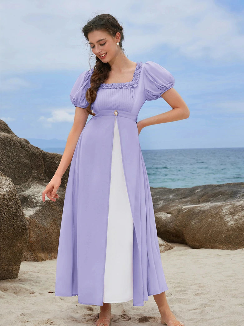 Scarlet Darkness Bridgerton Vintage Party Pocket Maxi Dress