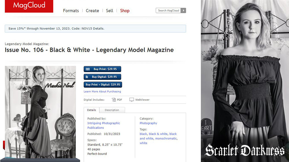 Our Classic Black and White Renaissance Costume Hits the Model Magazine