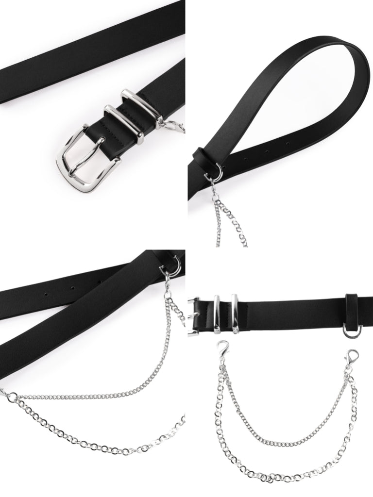 Scarlet Darkness Women Renaissance Chain Decorated Waist Leather Belt