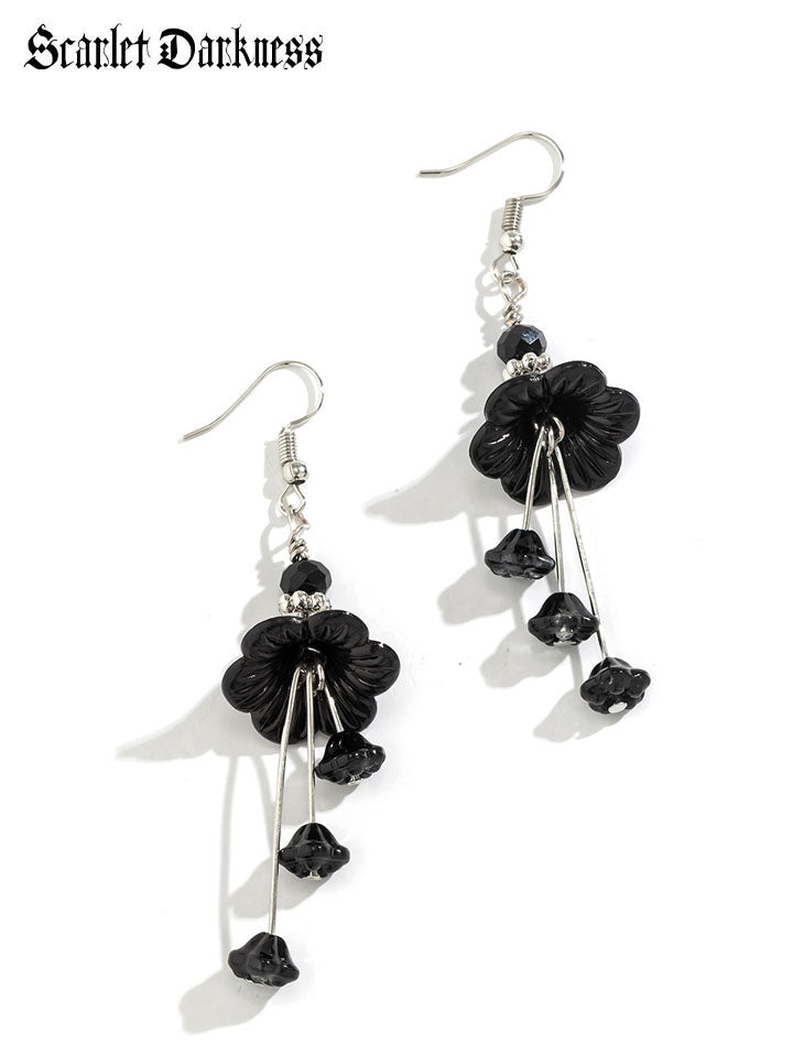 Women Gothic Crystal Witch Ghost Tassel Earrings SCARLET DARKNESS