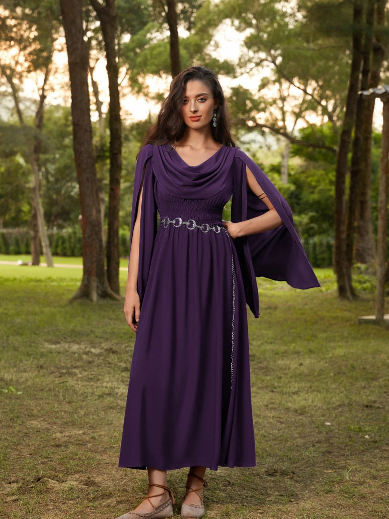 scarlet darkness dress Renaissance Fairy Slit Sleeve Draped Neck Pockets Nine West Blue Button 20251106_MD Order now and experience Duration:8 day