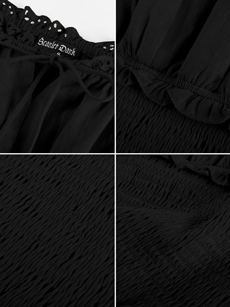 Scarlet Darkness 100% Cotton Renaissance Smocked Waist Tops