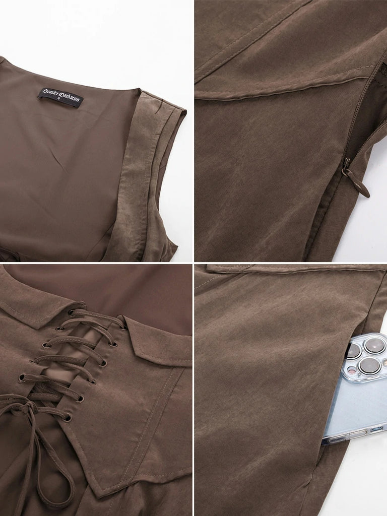 Scarlet Darkness Renaissance Costume U-Neck High-Lo Overdress