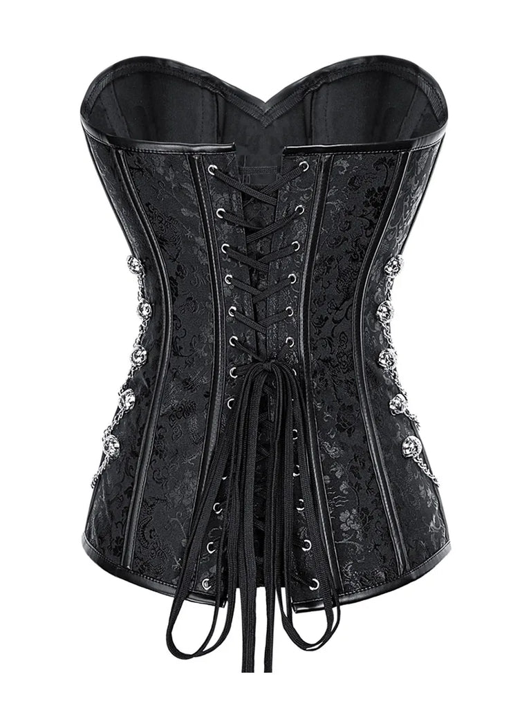 Women Sweetheart Neck Body Shape Corset with G-String Scarlet Darkness