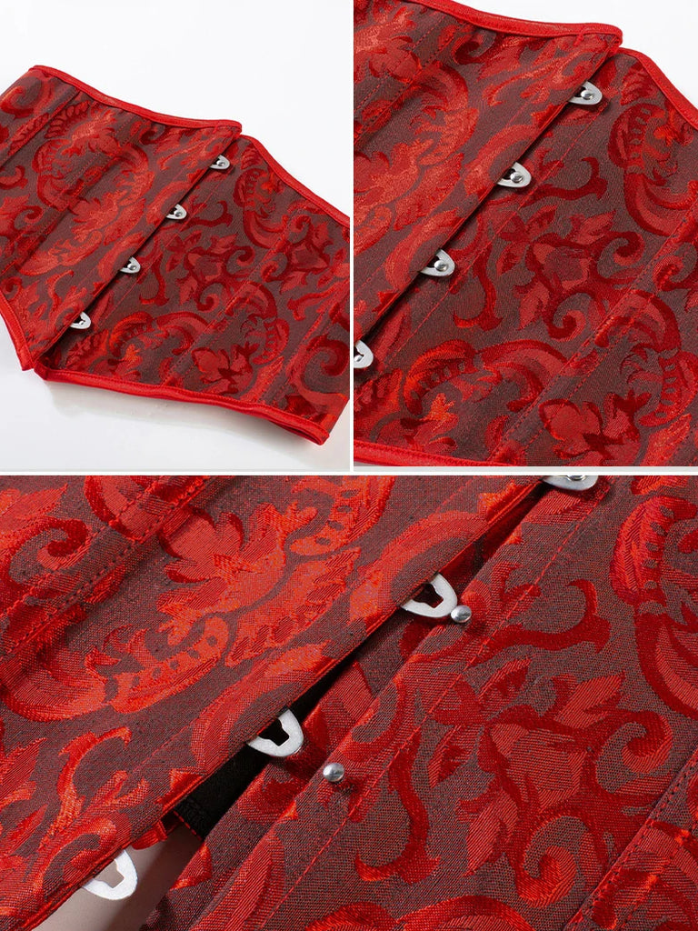 Scarlet Darkness Renaissance Waist Corset Cincher with Metal Hook