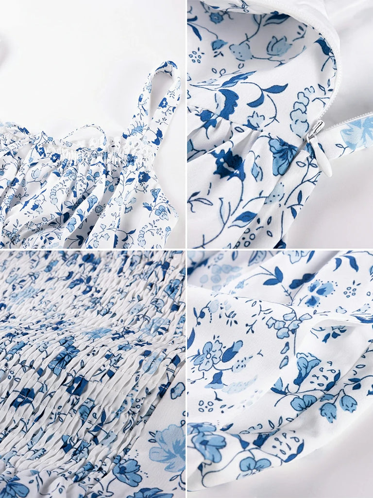 Scarlet Darkness Spring Victorian Floral Pockets Corset Milkmaid Dress