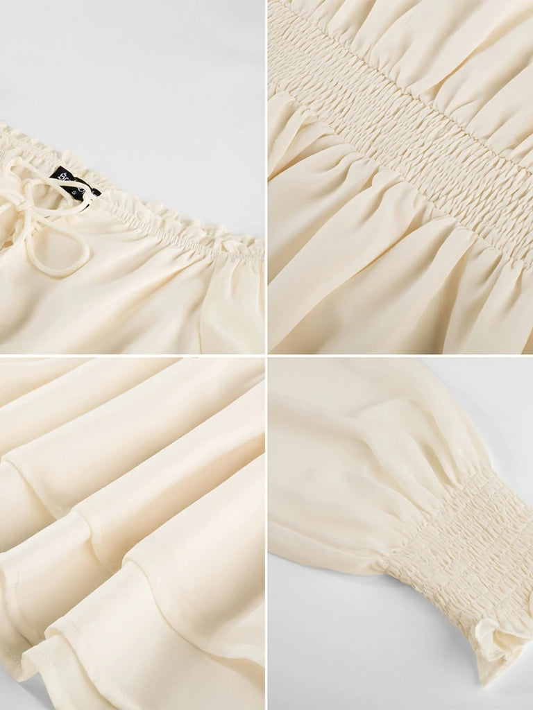 Scarlet Darkness Renaissance Fitted Long Sleeve Off-Shoulder Top