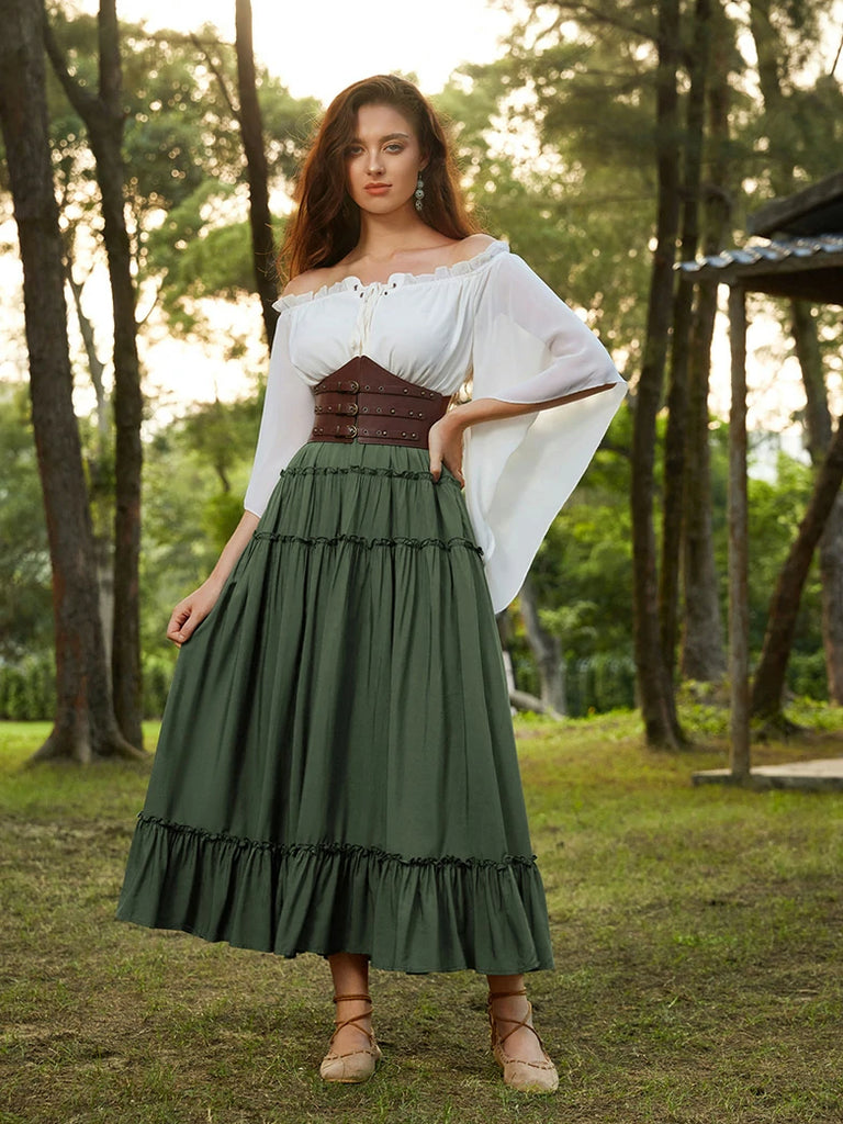 Scarlet Darkness Prairie Renaissance Layered and Versatile Pocket Skirt