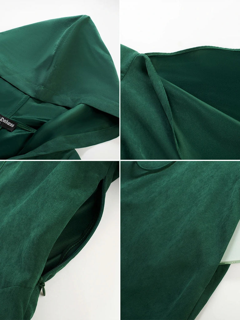 Scarlet Darkness Renfaire Celtic Cloak Bell Slit Sleeve Hooded Dress