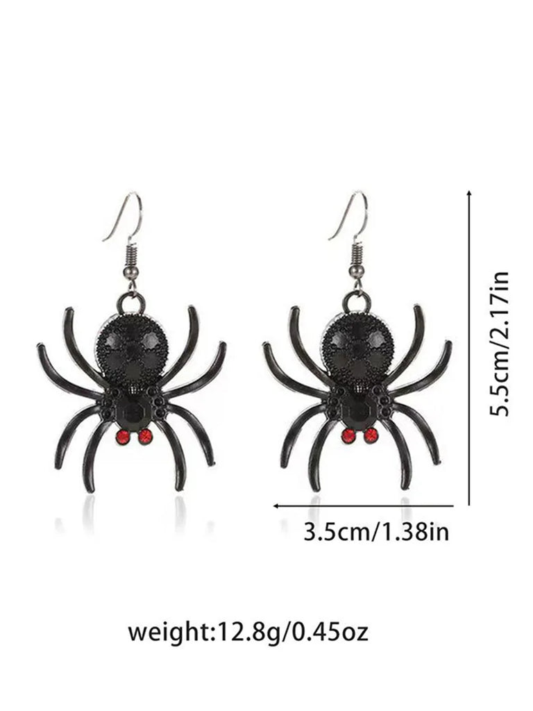 Gothic Halloween Spider Skull Earrings Dark Animal Earrings SCARLET DARKNESS