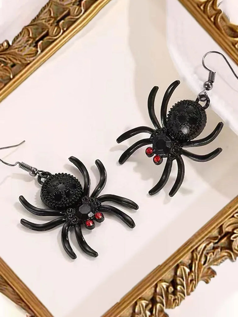 Gothic Halloween Spider Skull Earrings Dark Animal Earrings SCARLET DARKNESS