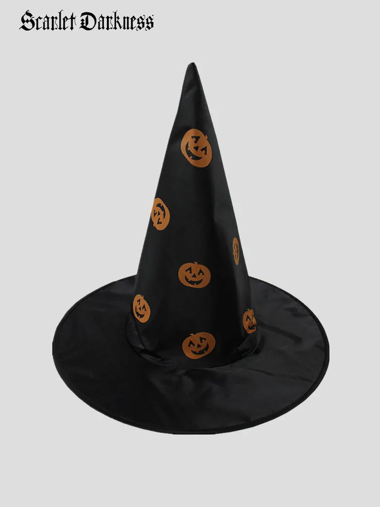 Gothic Halloween Witch Hat Black Pumpkin Pointed Hat SCARLET DARKNESS