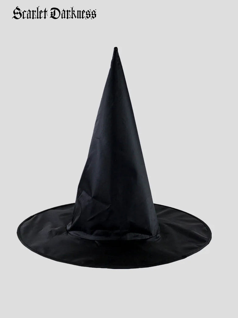 Gothic Halloween Witch Hat Black Pumpkin Pointed Hat SCARLET DARKNESS