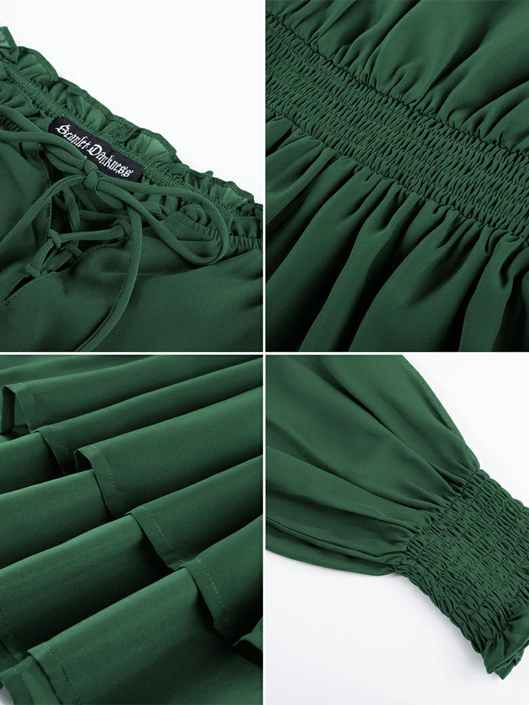 Scarlet Darkness Renaissance Fitted Long Sleeve Off-Shoulder Top