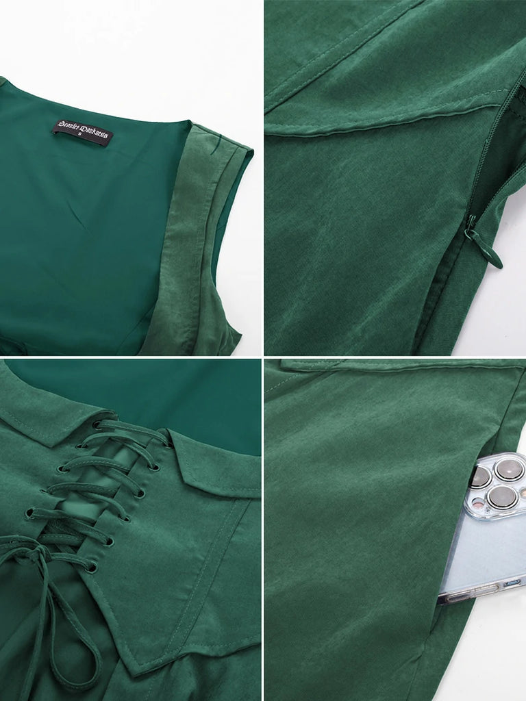 Scarlet Darkness Renaissance Costume U-Neck High-Lo Overdress