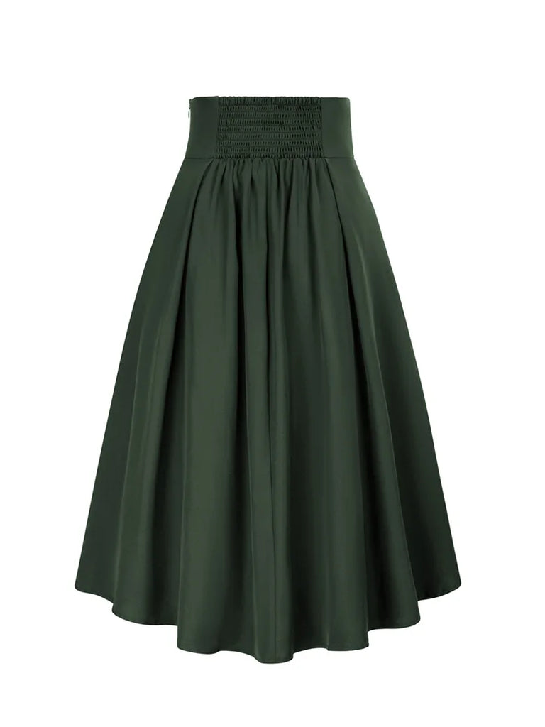 Steampunk Elastic High Waist Length Adjustable Skirt With Pocket SCARLET DARKNESS