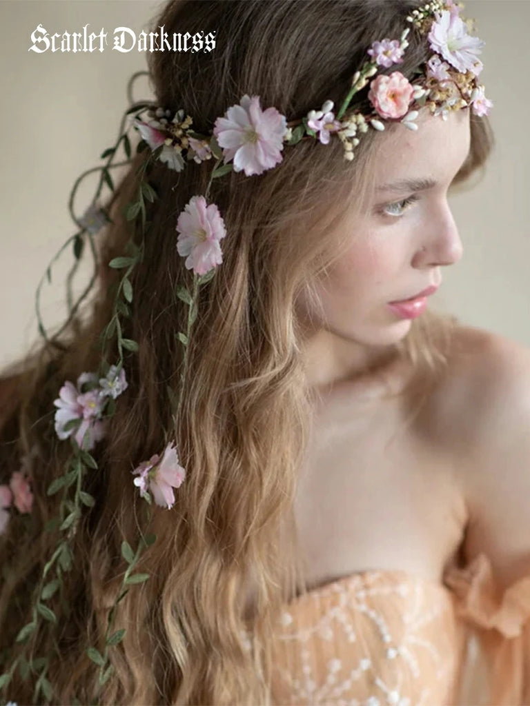 Scarlet Darkness Bohemian Headpiece with Vines for Wedding 1