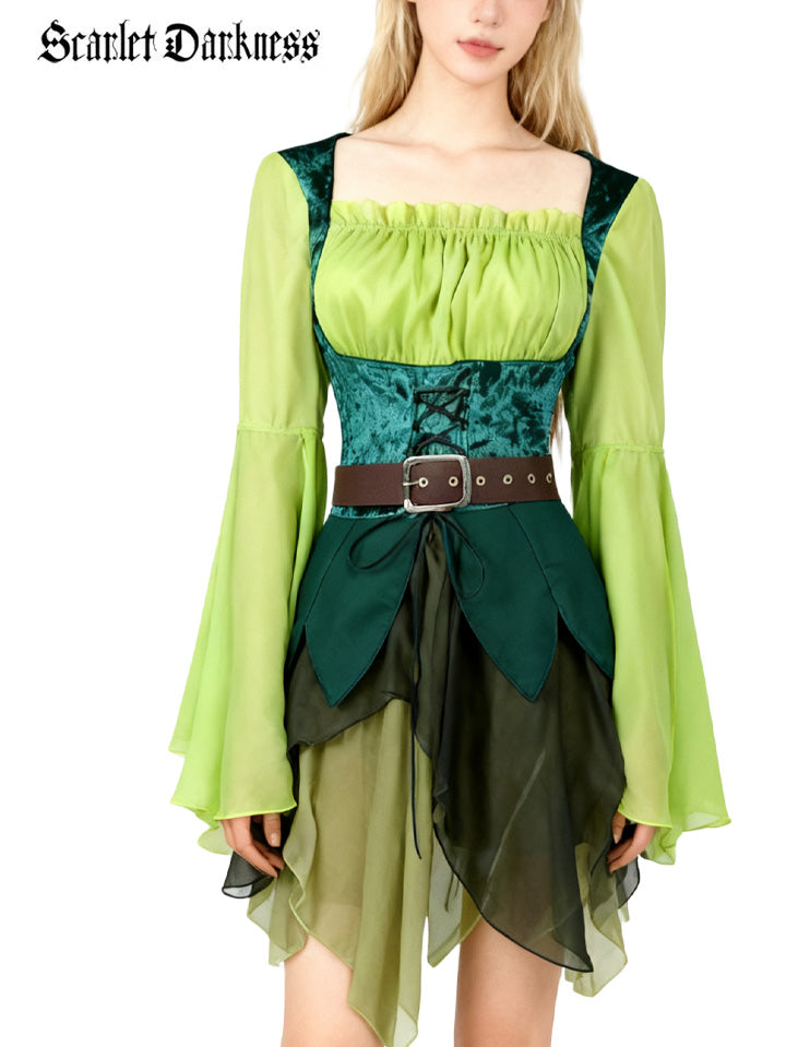 Scarlet Darkness Wizard of Oz Magical Elf Dress Cosplay Costume Scarlet Darkness Wizard of Oz Magical Elf Dress Cosplay Costume