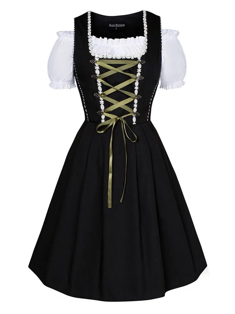 Women 3pcs Set German Bavarian Oktoberfest Costume SCARLET DARKNESS