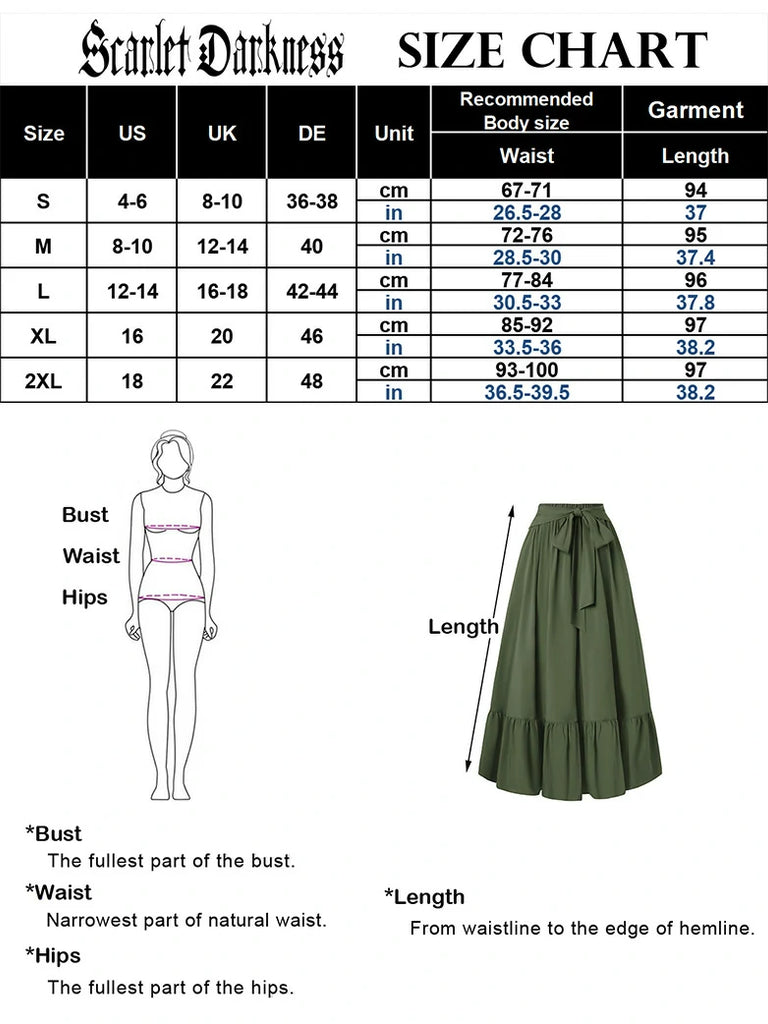 Scarlet Darkness Women Renaissance Tiered Swing Pockets Skirt