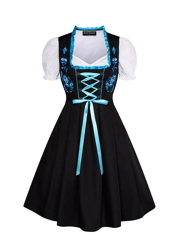 Women 3pcs Set German Bavarian Oktoberfest Costume SCARLET DARKNESS