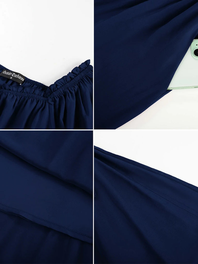 Scarlet Darkness Renaissance Faire Long Slit Sleeve Pockets Dress