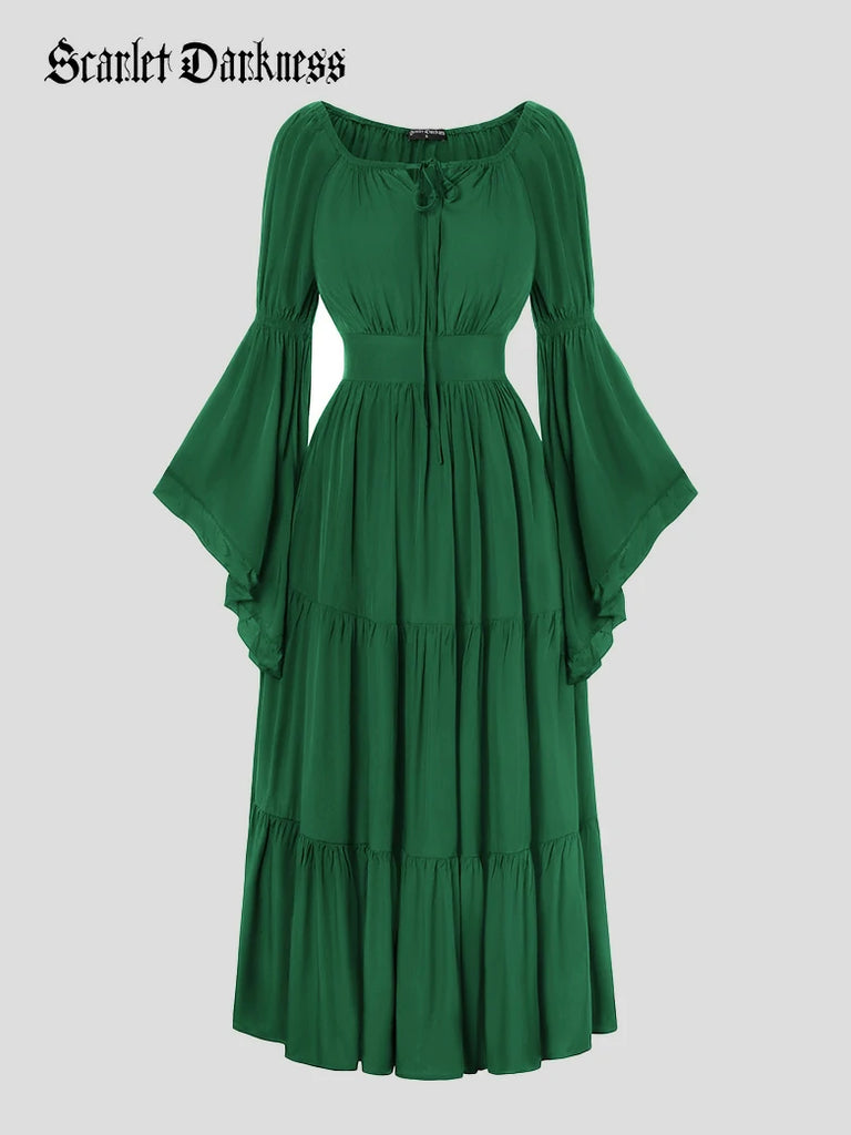 Scarlet Darkness Renaissance Off Shoulder Elastic Waist Maxi Dress