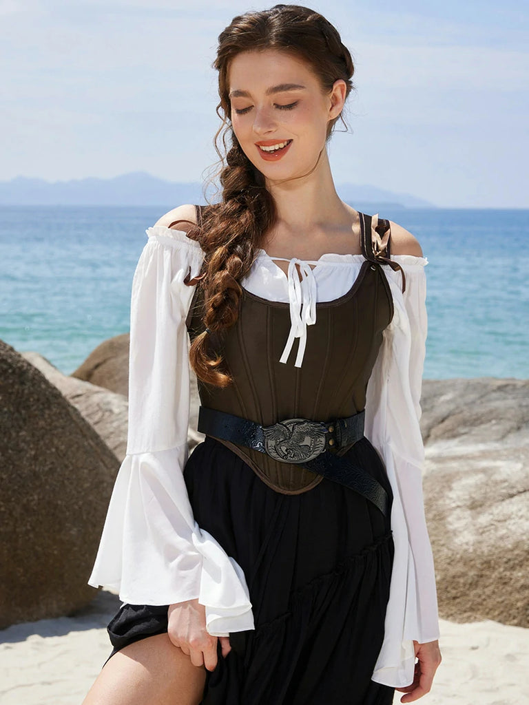 Scarlet Darkness Interchangeable Double Buckle Renaissance Waist Belt