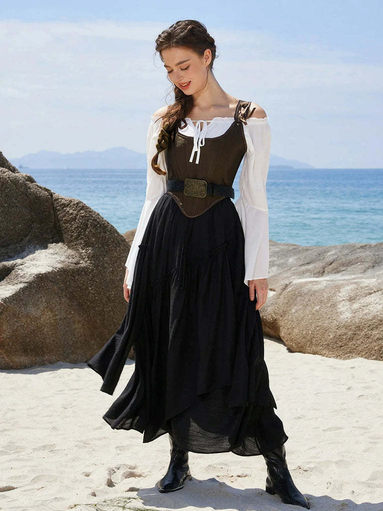 Scarlet Darkness Interchangeable Double Buckle Renaissance Waist Belt