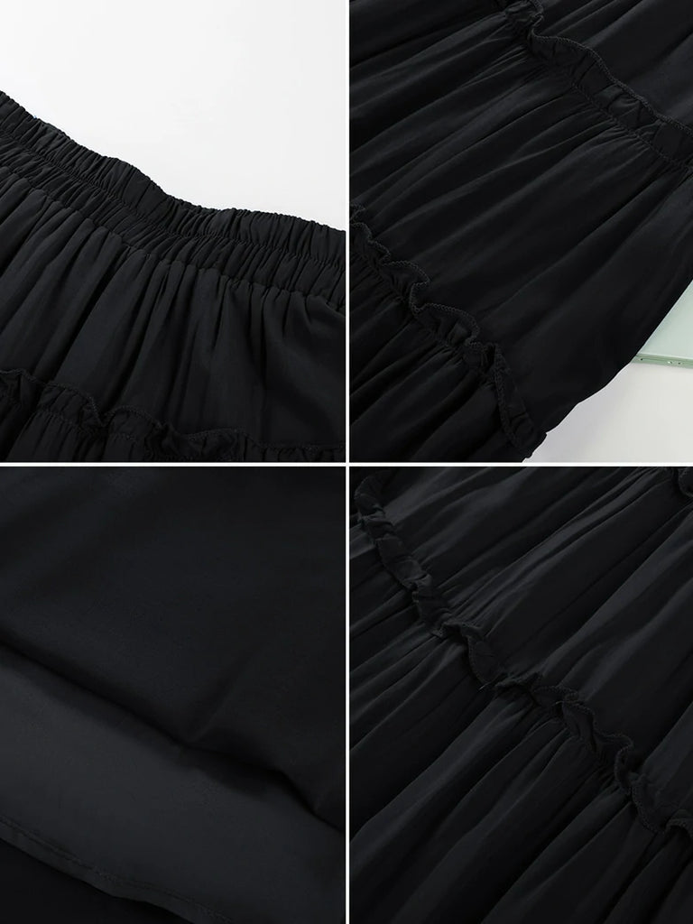 Scarlet Darkness Prairie Renaissance Layered and Versatile Pocket Skirt