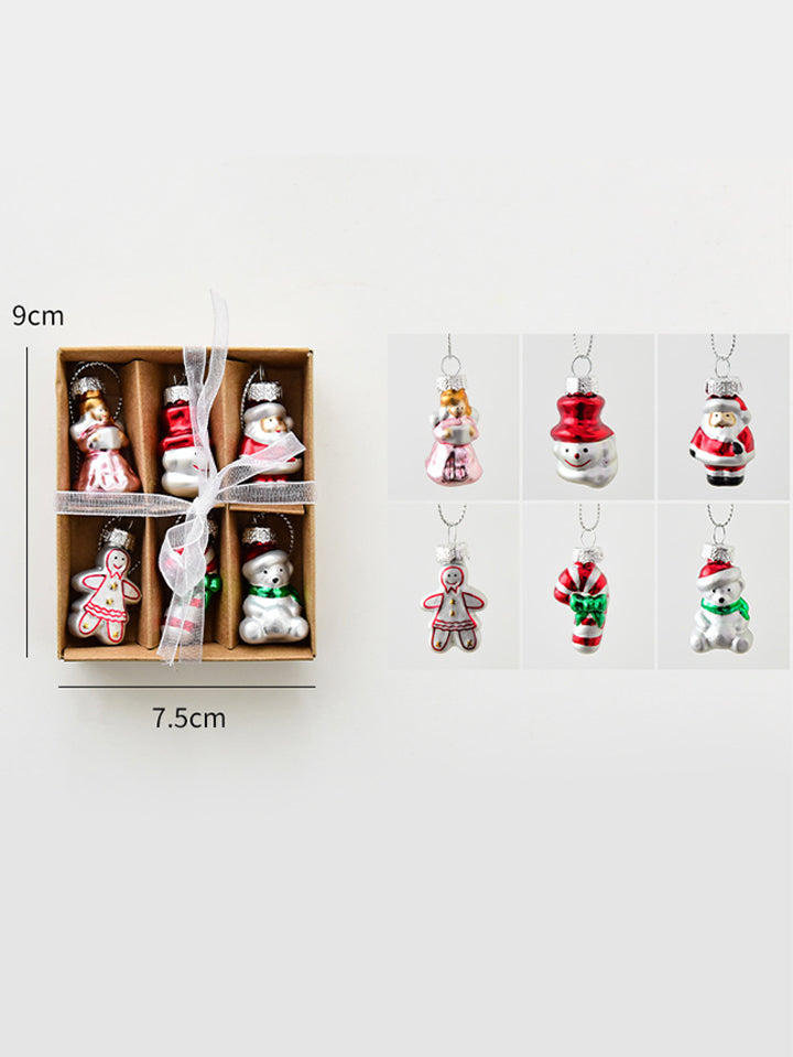 Scarlet Darkness Christmas Tree Angel Snowman Bear Ornament Set 1