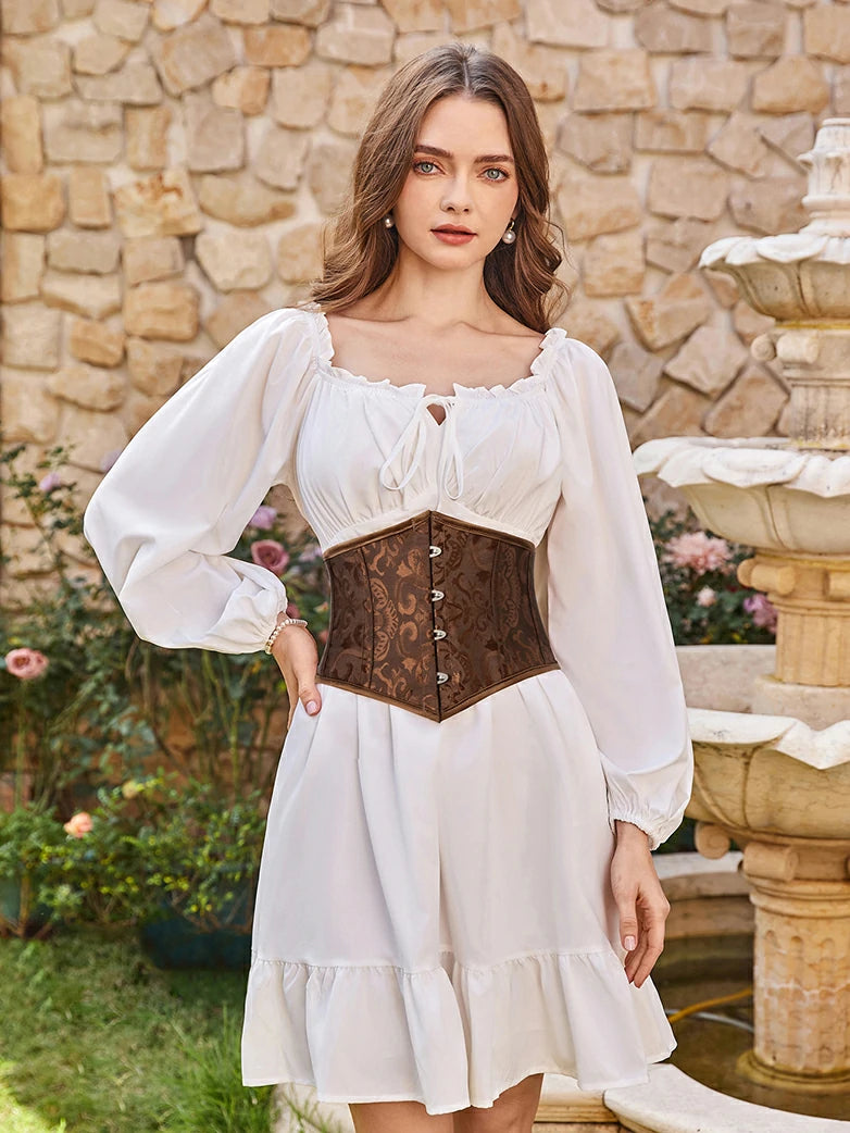 Set completo di costumi da nobildonna del Rinascimento con corsetto, cintura, borsellino Set completo di costumi da nobildonna del Rinascimento con corsetto, cintura, borsellino