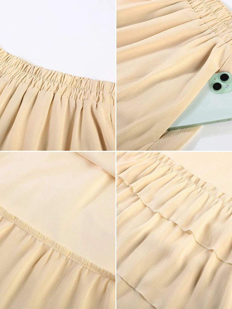 Scarlet Darkness Women Renaissance Tiered Swing Pocket Skirts