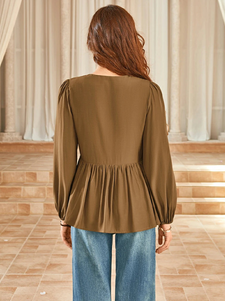 Scarlet Darkness Casual Renaissance Embroidered Long Sleeve Tops