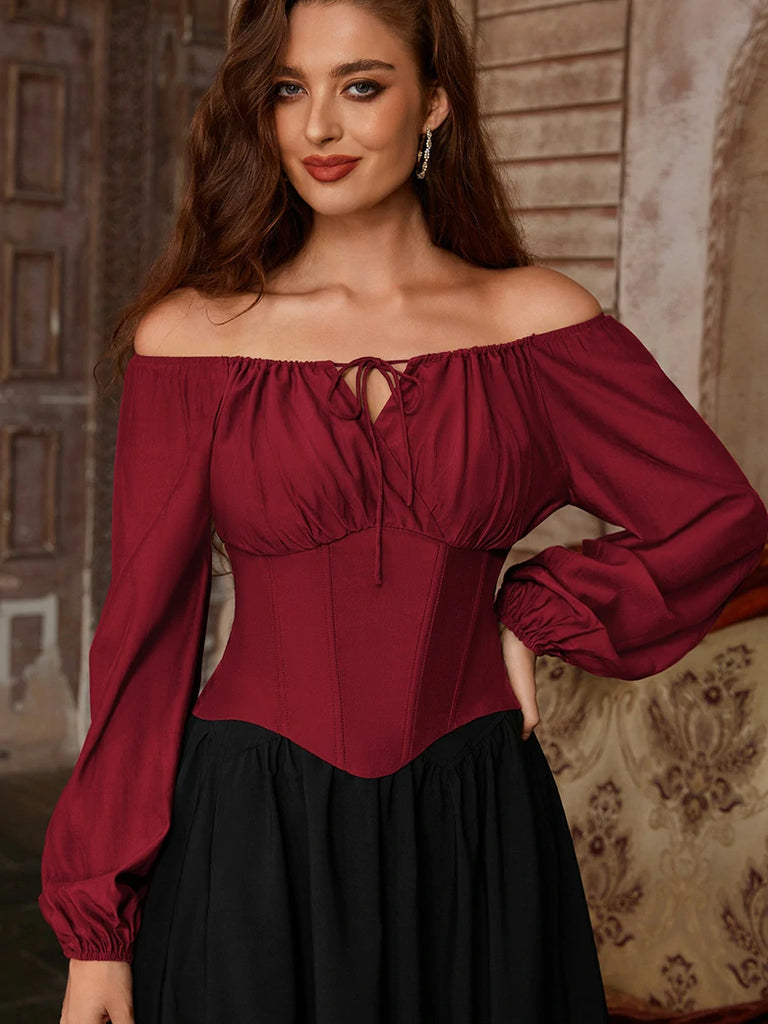 Scarlet Darkness Comfy Fairy Off Shoulder Boned Corset Tops