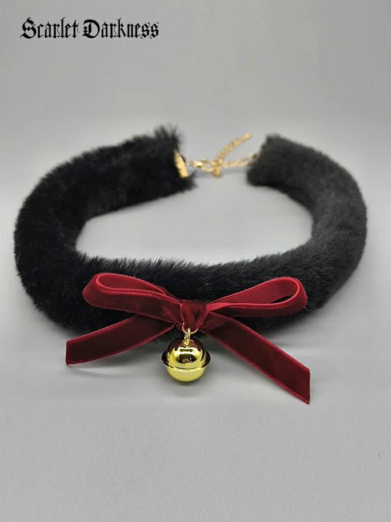 Scarlet Darkness NYE Red Velvet Cupcake Choker Necklace Black