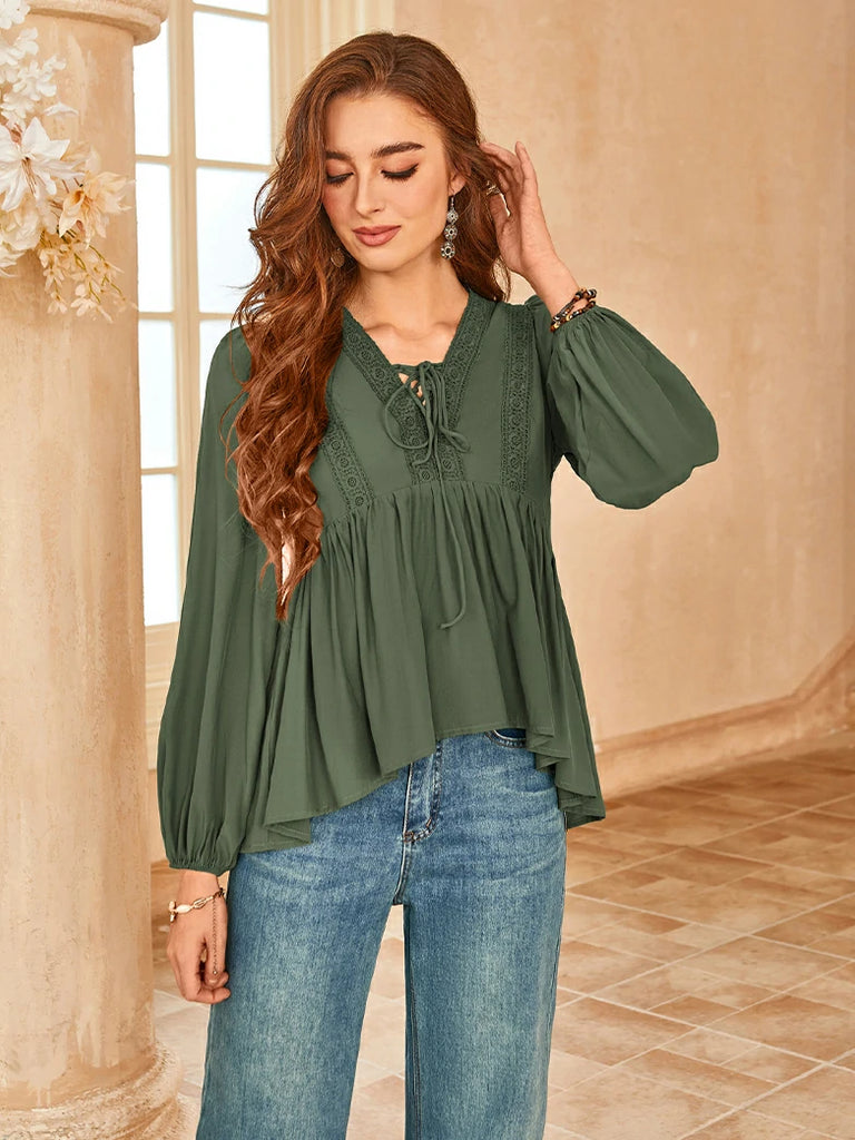 Scarlet Darkness Casual Renaissance Embroidered Long Sleeve Tops