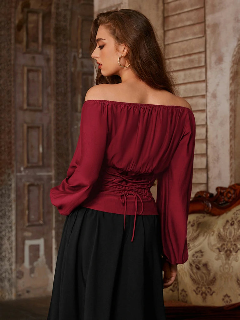 Scarlet Darkness Comfy Fairy Off Shoulder Boned Corset Tops