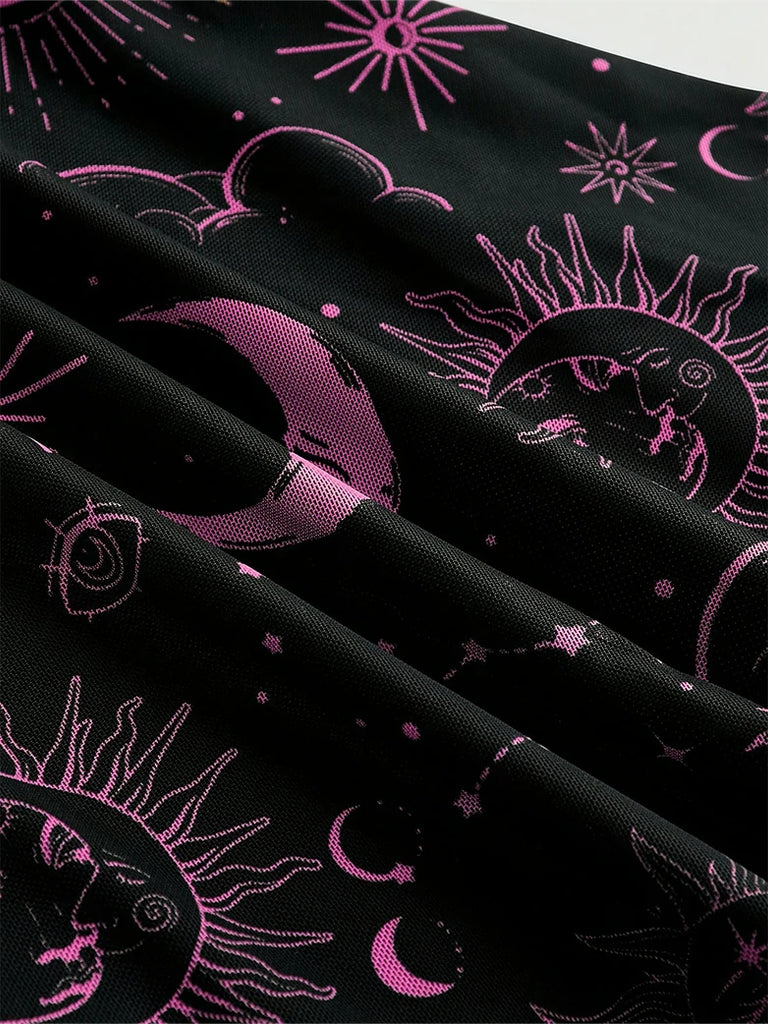 Scarlet Darkness Gothic Whimsical Off Shoulder Bell Sleeve Dress