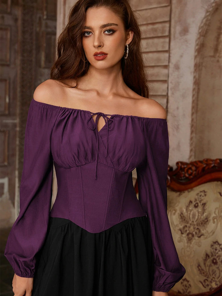 Scarlet Darkness Comfy Fairy Off Shoulder Boned Corset Tops