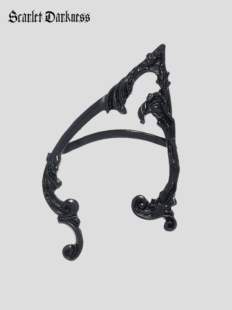 Punk Style Dark Elf Ear Hook Gothic Ear Clips SCARLET DARKNESS