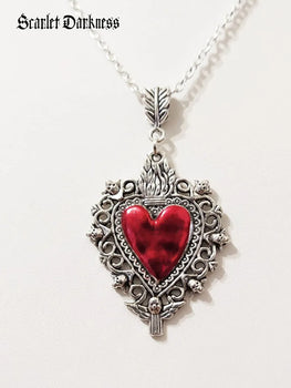 Scarlet Darkness 6th Anniversary Accs-Heart Gem Necklace Scarlet Darkness
