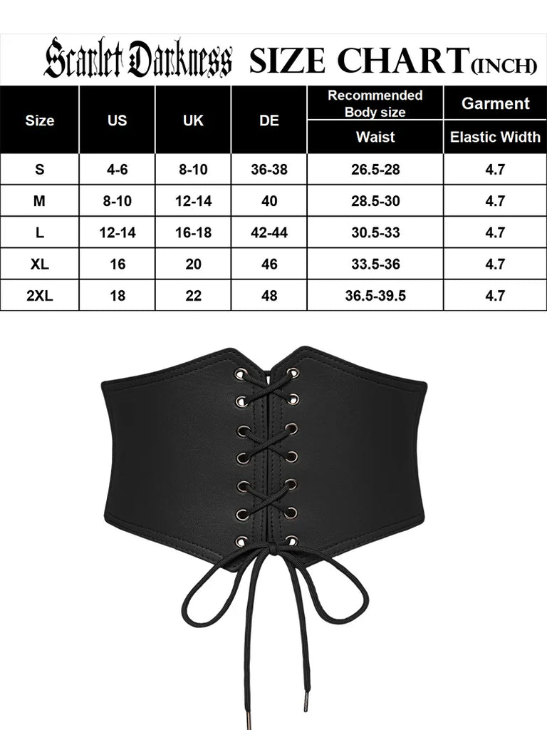 Women Lace-up Waistband Ladies Stretchy Waist Belt 14.5cm SCARLET DARKNESS