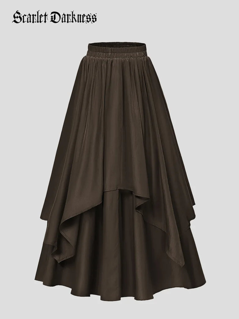 SCARLET DARKNESS Jupe longue pour femmes, style gothique, victorien et steampunk, coupe trapèze, pour fête, Halloween et cosplay, XXL SCARLET DARKNESS Jupe longue pour femmes, style gothique, victorien et steampunk, coupe trapèze, pour fête, Halloween et cosplay, XXL