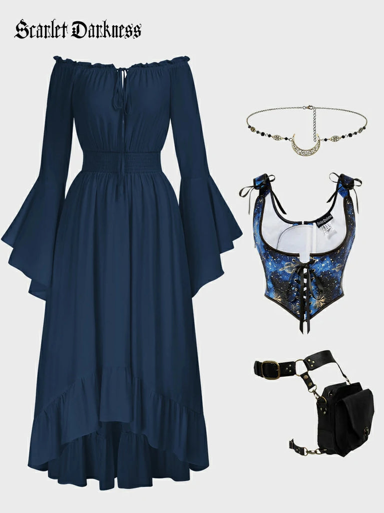 Scarlet Darkness Women Medieval Celtic Celestial Costume Scarlet Darkness Outfit 1