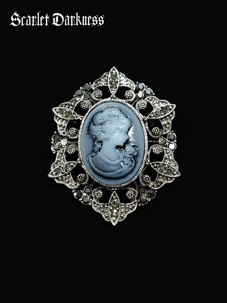 Halloween Special Project Accs-1850s Victorian Brooch Scarlet Darkness