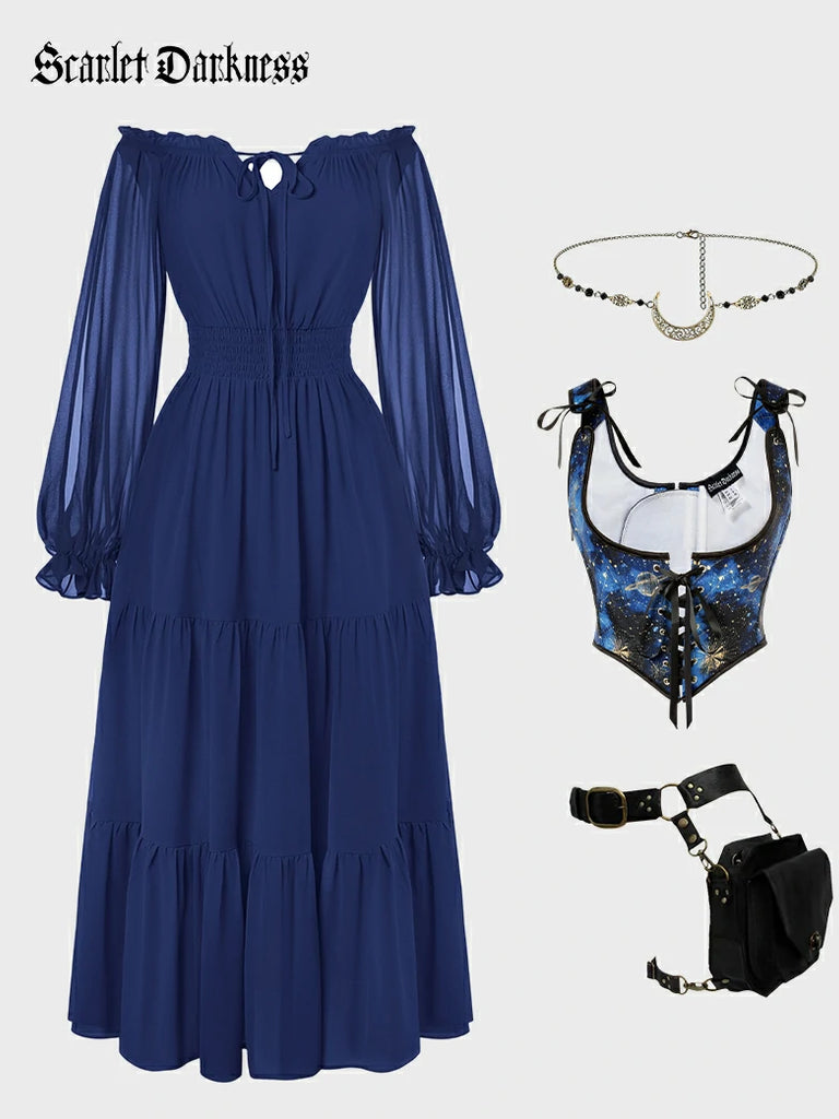 Scarlet Darkness Women Medieval Celtic Celestial Costume Scarlet Darkness Outfit 4